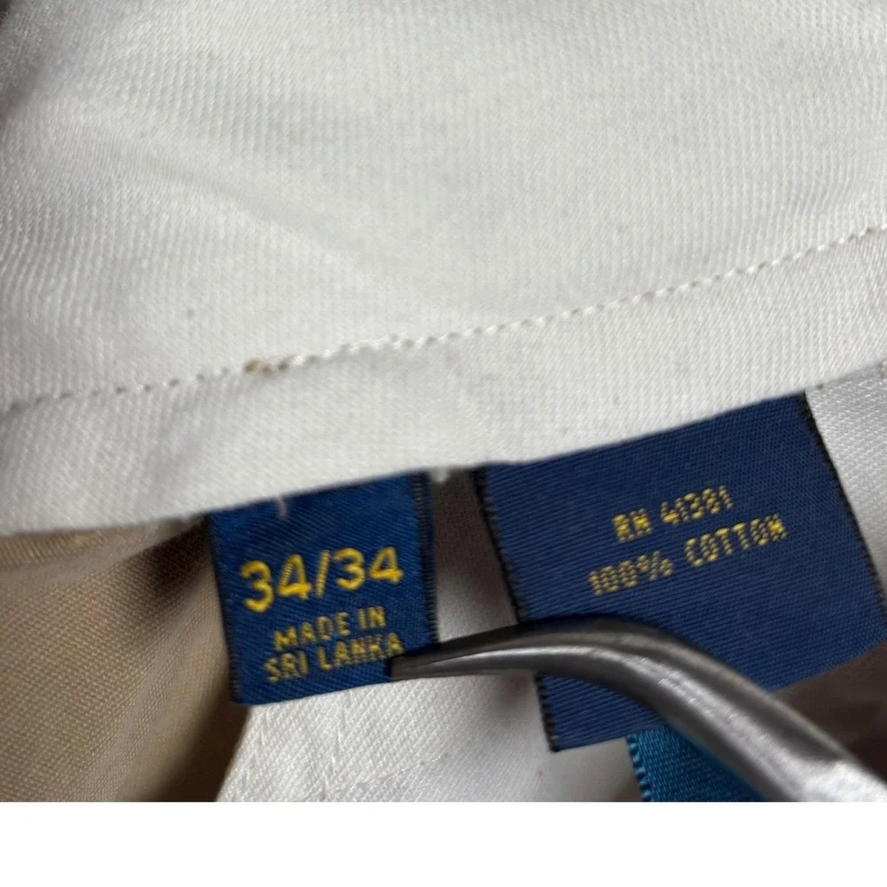 Polo Ralph Lauren Bedford Chino Pants Mens 34X34 Khaki Straight Preppy Old Money